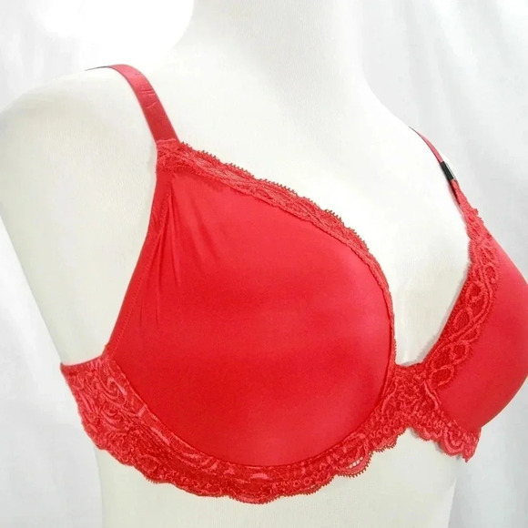 36D Paramour Vivien Plunge Contour UW Bra Tango Red NWT - Picture 5 of 16